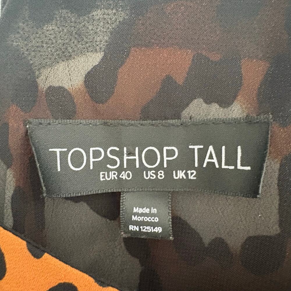 TOPSHOP Tall Cheetah Camisole‎ Top Women's Size 8 Spaghetti Strap Y2K Baddie - Picture 3 of 8